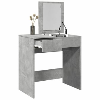 Kaptafel met spiegel 73x46,5x120 cm betongrijs 1