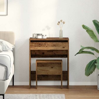 Kaptafel met lade Oud Hout 60 x 40 x 75 cm Bewerkt hout 1