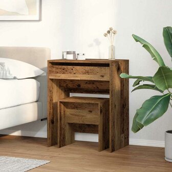 Kaptafel met lade Oud Hout 60 x 40 x 75 cm Bewerkt hout 4