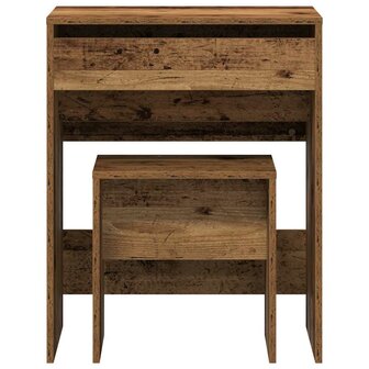 Kaptafel met lade Oud Hout 60 x 40 x 75 cm Bewerkt hout 7