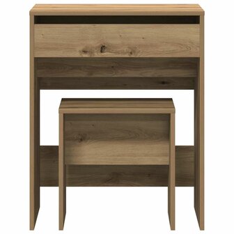 Kaptafel artisanaal eikenkleurig 60 x 40 x 75 cm Bewerkt hout 7