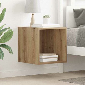 Wandkast artisanaal eikenkleurig 37 x 37 x 37 cm Bewerkt hout 5