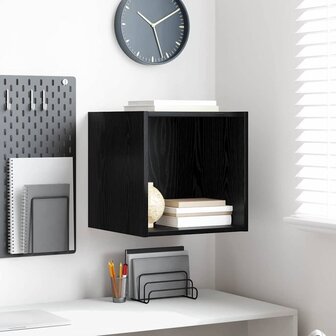 Wandkast met plank Zwart eiken 37 x 37 x 37 cm Bewerkt hout 1