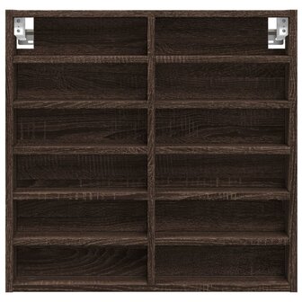 Vitrinekast 60x8,5x58 cm bewerkt hout bruin eikenkleurig 4