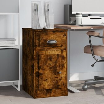 Bijzetkast met lade 40x50x75 cm bewerkt hout gerookt eikenkleur 1
