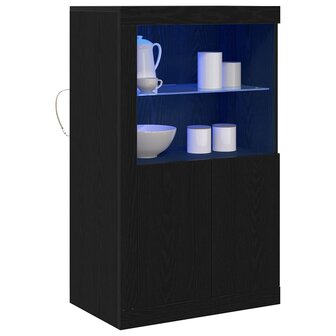 Bijzetkast Zwart eiken 60.5 x 37 x 100 cm Bewerkt hout 3