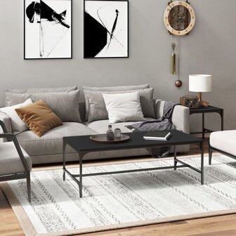 Salontafel 80x50x35 cm bewerkt hout zwart 1