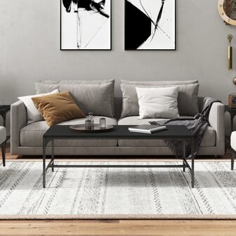Salontafel 80x50x35 cm bewerkt hout zwart 3