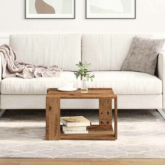 Salontafel Oud hout 51.5 x 51.5 x 30 cm Bewerkt hout 1
