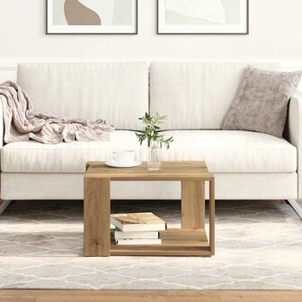 Salontafel artisanaal eikenkleurig 51.5 x 51.5 x 30 cm 1