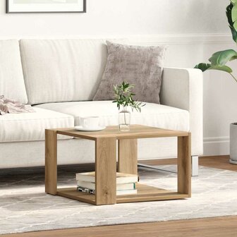 Salontafel artisanaal eikenkleurig 51.5 x 51.5 x 30 cm 4