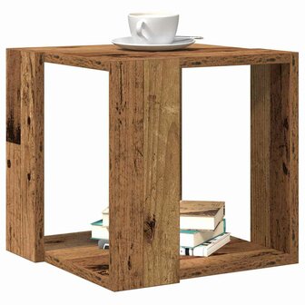 Salontafel Oud hout 32 x 32 x 30 cm Bewerkt hout 3