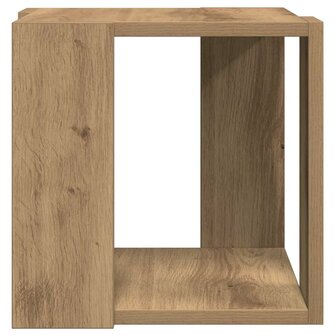 Salontafel artisanaal eikenkleurig 32 x 32 x 30 cm Bewerkt hout 6