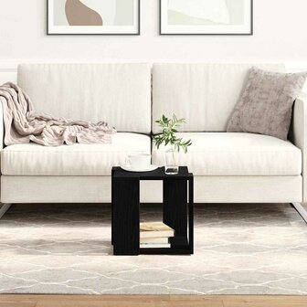 Salontafel Zwart eiken 32 x 32 x 30 cm Bewerkt hout 1