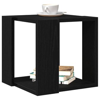 Salontafel Zwart eiken 32 x 32 x 30 cm Bewerkt hout 3
