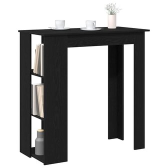 Bartafel met plank Zwart eiken 102 x 50 x 103.5 cm Bewerkt hout 3