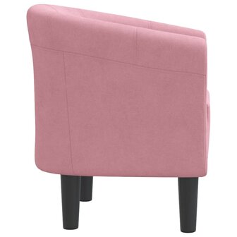Kuipstoel fluweel roze 4
