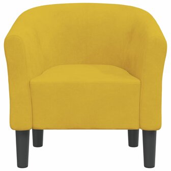 Kuipstoel fluweel geel 3