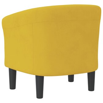 Kuipstoel fluweel geel 5