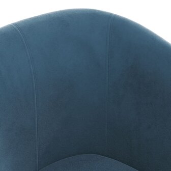 Kuipstoel met voetenbank fluweel donkerblauw 6
