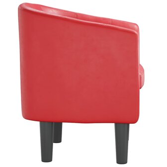Kuipstoel kunstleer rood 4