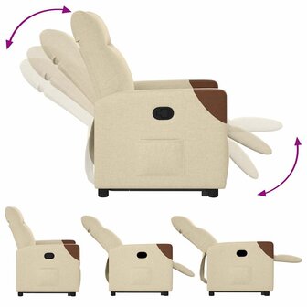 Sta-op-stoel verstelbaar stof cr&egrave;mekleurig 8