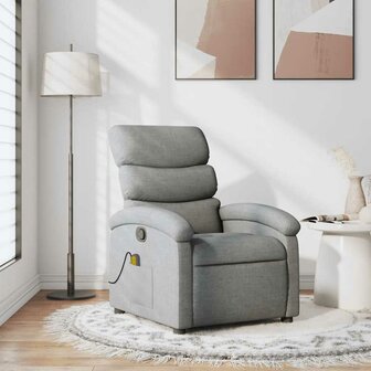 Massagestoel verstelbaar stof lichtgrijs 1