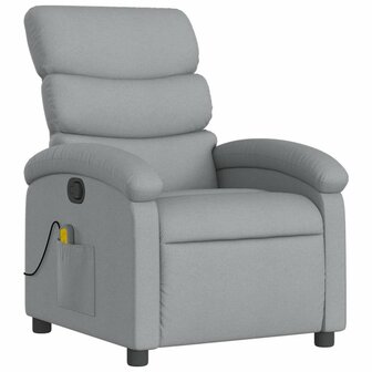 Massagestoel verstelbaar stof lichtgrijs 4