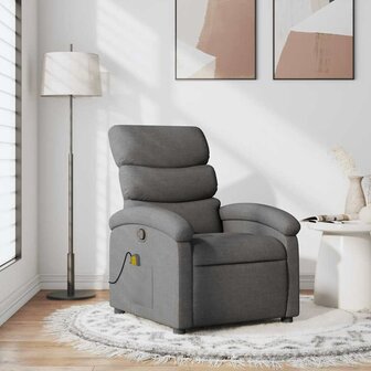 Massagestoel verstelbaar stof donkergrijs 1
