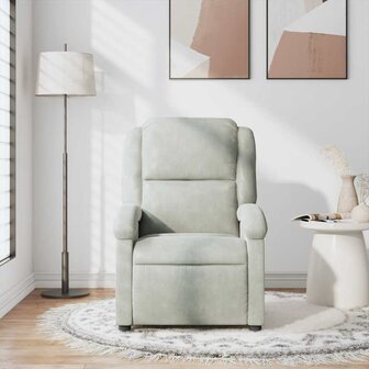 Massagestoel verstelbaar fluweel lichtgrijs 3