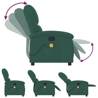 Massagestoel verstelbaar fluweel donkergroen 8