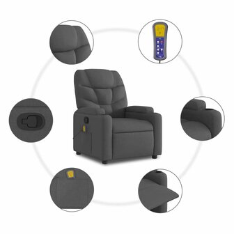 Massagestoel verstelbaar stof donkergrijs 9
