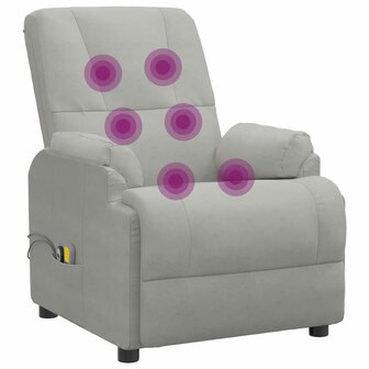 Sta-op-massagestoel kunstsu&egrave;de lichtgrijs 8