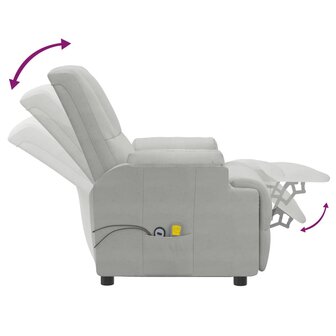 Sta-op-massagestoel kunstsu&egrave;de lichtgrijs 9