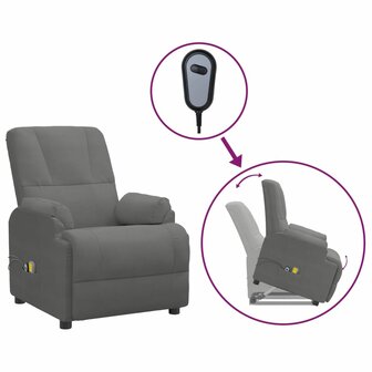 Sta-op-massagestoel kunstsu&egrave;de donkergrijs 2
