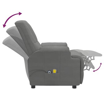 Sta-op-massagestoel kunstsu&egrave;de donkergrijs 9