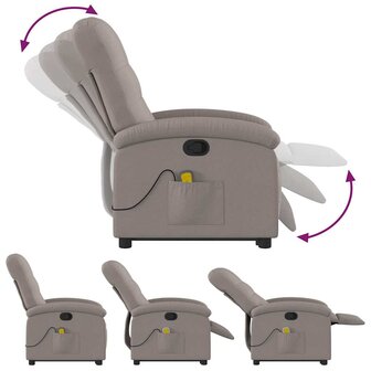 Sta-op-massagestoel verstelbaar stof taupe 7