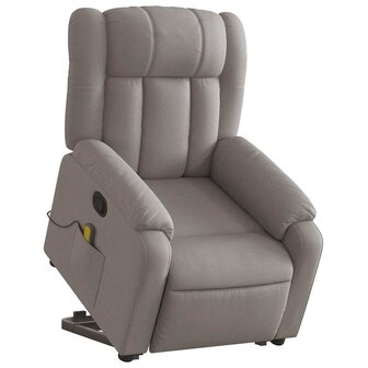 Sta-op-massagestoel verstelbaar stof taupe 3