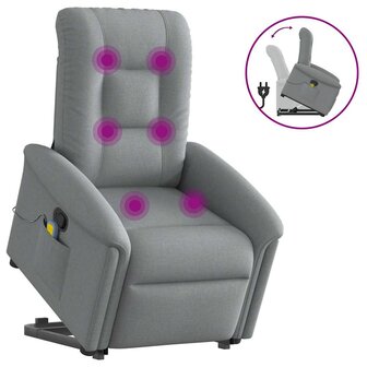 Sta-op-massagestoel verstelbaar stof lichtgrijs 1