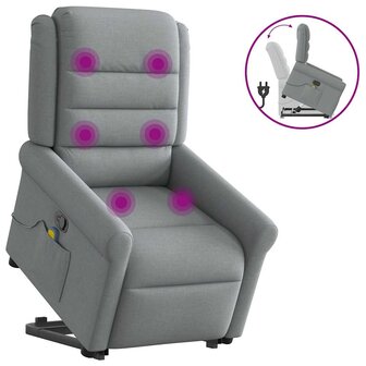 Sta-op-massagestoel verstelbaar stof lichtgrijs 1