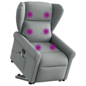 Sta-op-massagestoel verstelbaar stof lichtgrijs 1