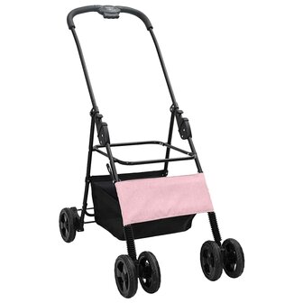 Opvouwbare Huisdierenwagen Verstelbaar Roze 81 x 47 x 99 cm 4