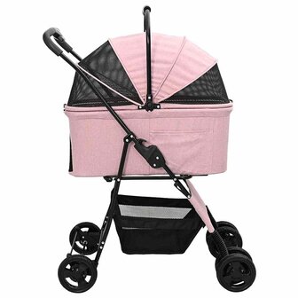 Opvouwbare Huisdierenwagen Verstelbaar Roze 81 x 47 x 99 cm 7