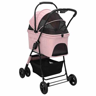 Opvouwbare Huisdierenwagen Verstelbaar Roze 81 x 47 x 99 cm 8