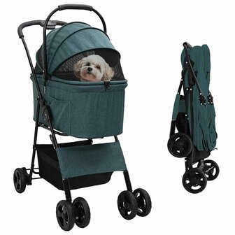Opvouwbare Huisdierenwagen Verstelbaar Groen 81 x 47 x 99 cm 1