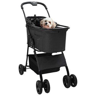 Opvouwbare Huisdierenwagen Verstelbaar Zwart 81 x 47 x 99 cm 2