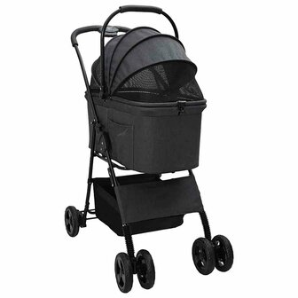 Opvouwbare Huisdierenwagen Verstelbaar Zwart 81 x 47 x 99 cm 3