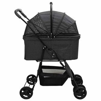 Opvouwbare Huisdierenwagen Verstelbaar Zwart 81 x 47 x 99 cm 7