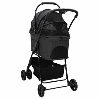 Opvouwbare Huisdierenwagen Verstelbaar Zwart 81 x 47 x 99 cm 8
