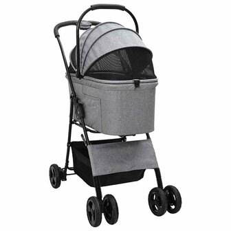 Opvouwbare Huisdierenwagen Verstelbaar Grijs 81 x 47 x 99 cm 3